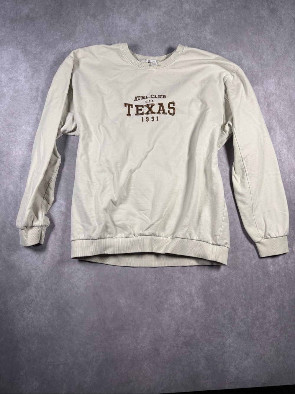 Full Tilt Texas 1991 Crewneck Sweatshirt - Cream  colored Unisex size Large